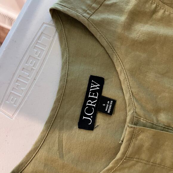 J.Crew Sage Green 100% Cotton Button Down 3/4 Sleeve Oversized Shirt Size Small - Picture 7 of 13